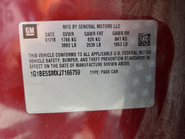 2018 CHEVROLET CRUZE LT - 1G1BE5SMXJ7166759