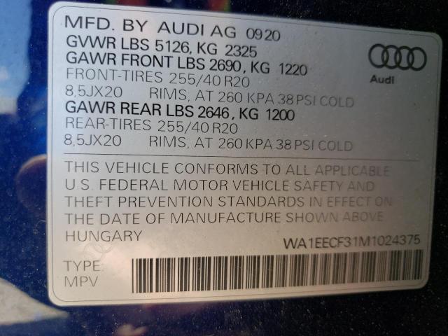 2021 AUDI Q3 PREMIUM - WA1EECF31M1024375