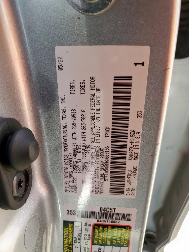 2022 TOYOTA TUNDRA CRE - 5TFLA5AB0NX009156