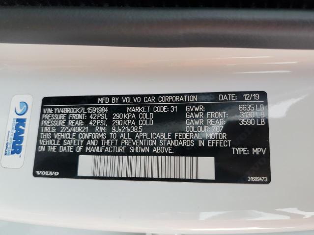 2020 VOLVO XC90 T8 MO YV4BR0CK7L1591984