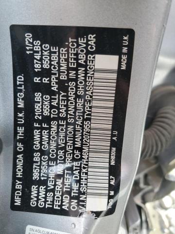 2021 HONDA CIVIC SPOR SHHFK7H46MU207955