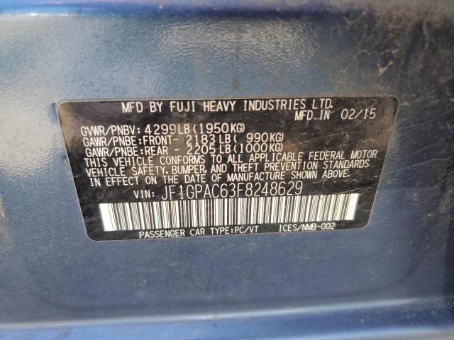 2015 SUBARU IMPREZA PR - JF1GPAC63F8248629
