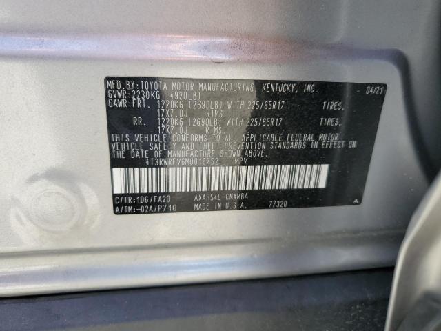 2021 TOYOTA RAV4 XLE - 4T3RWRFV6MU016752