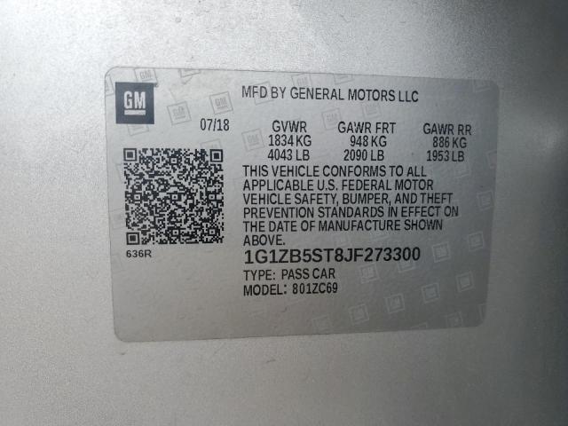 2018 CHEVROLET MALIBU LS - 1G1ZB5ST8JF273300