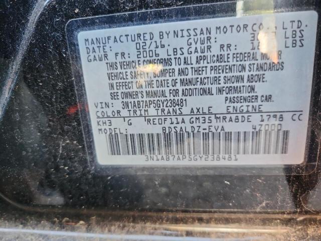 2016 NISSAN SENTRA S 3N1AB7AP5GY238481