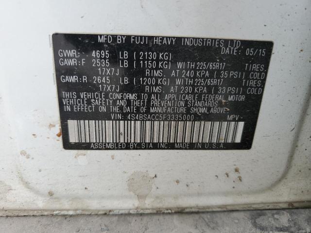 2015 SUBARU OUTBACK 2. - 4S4BSACC5F3335000