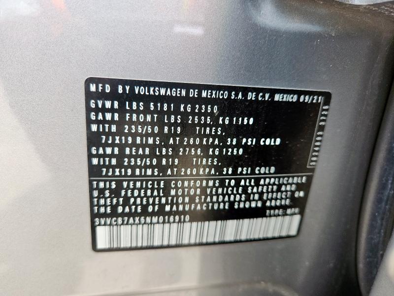 2022 VOLKSWAGEN TIGUAN SE - 3VVCB7AX5NM016910