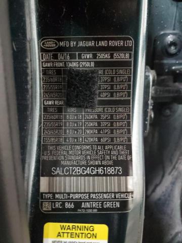 2016 LAND ROVER DISCOVERY - SALCT2BG4GH618873