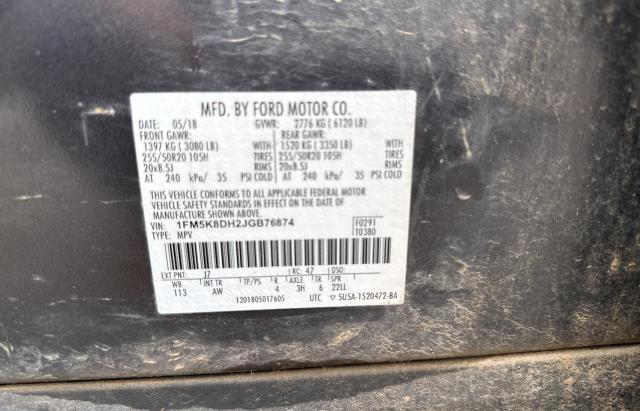 2018 FORD EXPLORER X - 1FM5K8DH2JGB76874