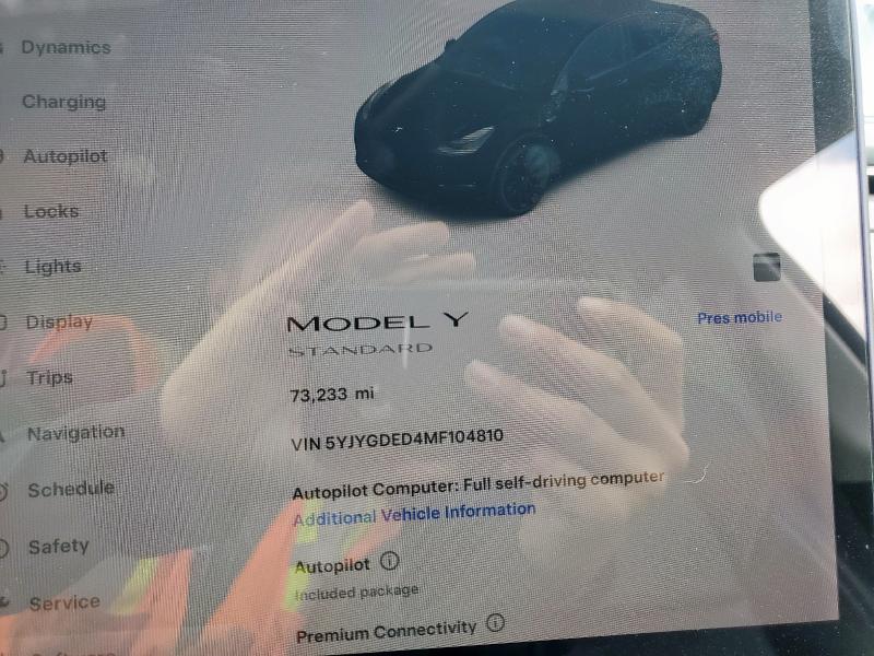 2021 TESLA MODEL Y 5YJYGDED4MF104810
