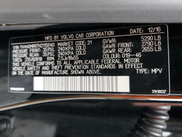 2017 VOLVO XC60 T5 DY YV440MRR7H2115640