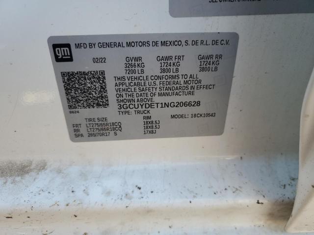 2022 CHEVROLET SILVERADO - 3GCUYDET1NG206628