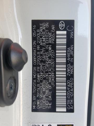 2016 TOYOTA PRIUS - JTDKBRFU1G3017237