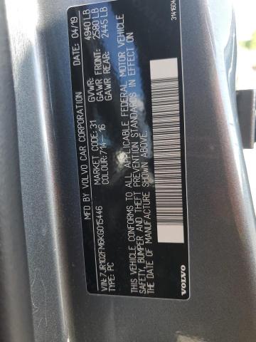2019 VOLVO S60 T5 R-D 7JR102FM6KG015446