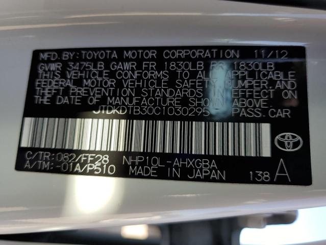 2012 TOYOTA PRIUS C - JTDKDTB30C1030295