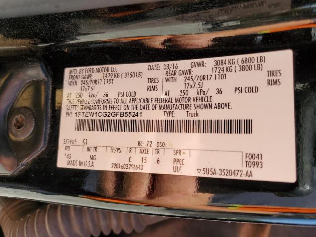 2016 FORD F150 SUPER - 1FTEW1CG2GFB55241