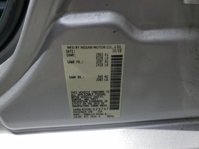 2019 NISSAN ALTIMA SR 1N4BL4CV2KC125717