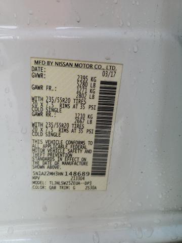 2017 NISSAN MURANO S 5N1AZ2MH3HN148689