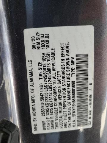 2021 HONDA PILOT EXL - 5FNYF6H58MB001098