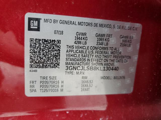 2019 CHEVROLET TRAX 1LT - 3GNCJLSB8KL130440