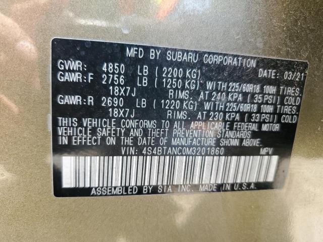 2021 SUBARU OUTBACK LI 4S4BTANC0M3201860