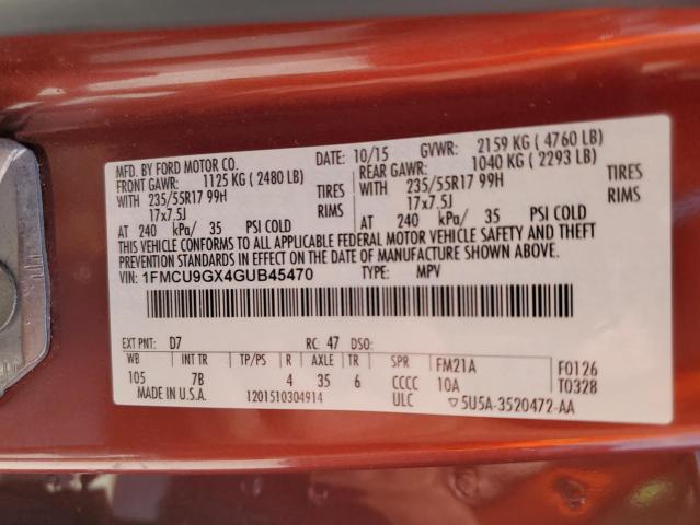 2016 FORD ESCAPE SE - 1FMCU9GX4GUB45470