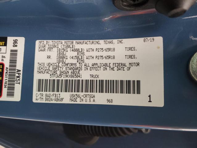 2019 TOYOTA TUNDRA DOU 5TFUW5F19KX865041