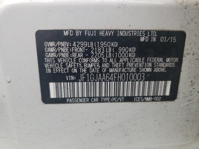 2015 SUBARU IMPREZA JF1GJAA64FH010003