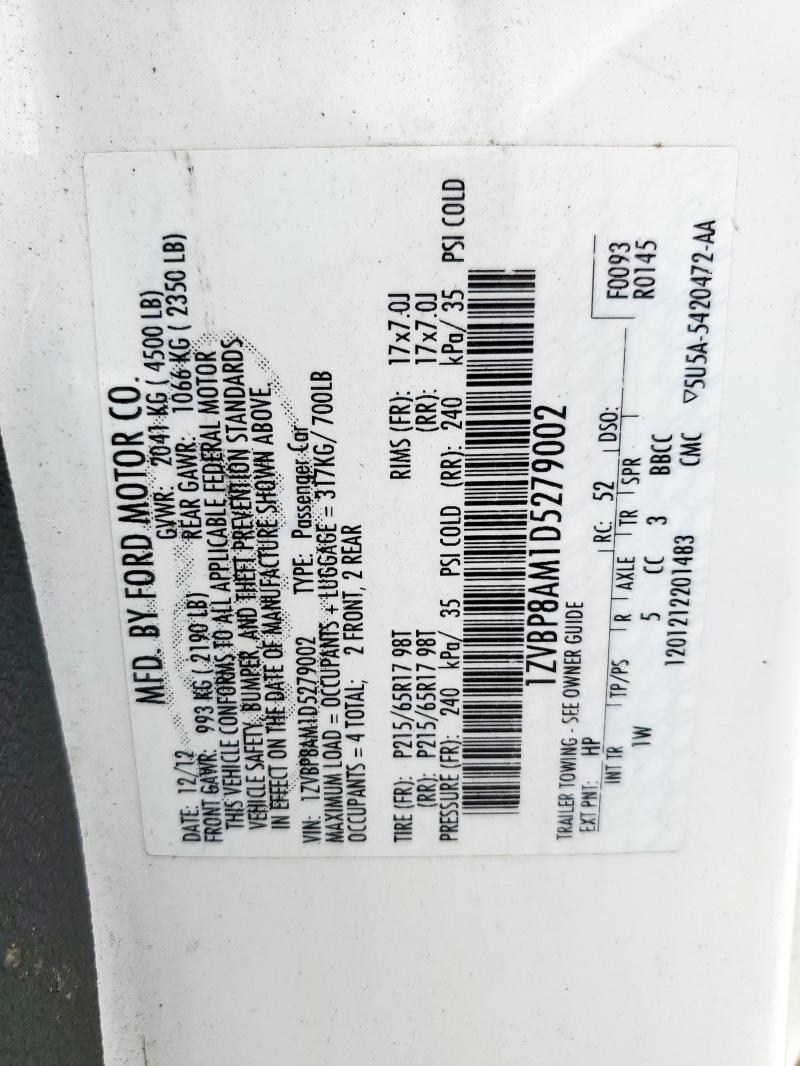 2013 FORD MUSTANG - 1ZVBP8AM1D5279002