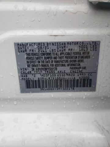 2021 NISSAN SENTRA SR 3N1AB8DV3MY322178