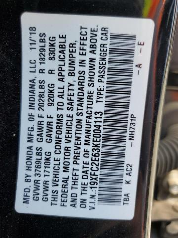 2019 HONDA CIVIC LX 19XFC2E63KE004113