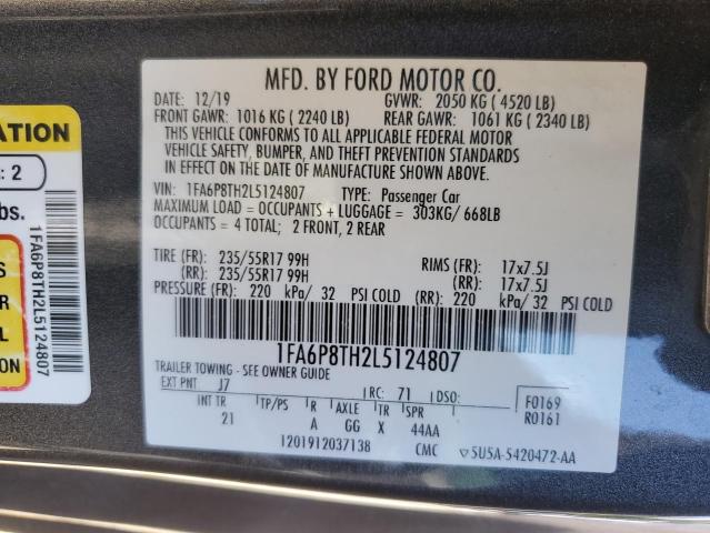 2020 FORD 1100 1FA6P8TH2L5124807