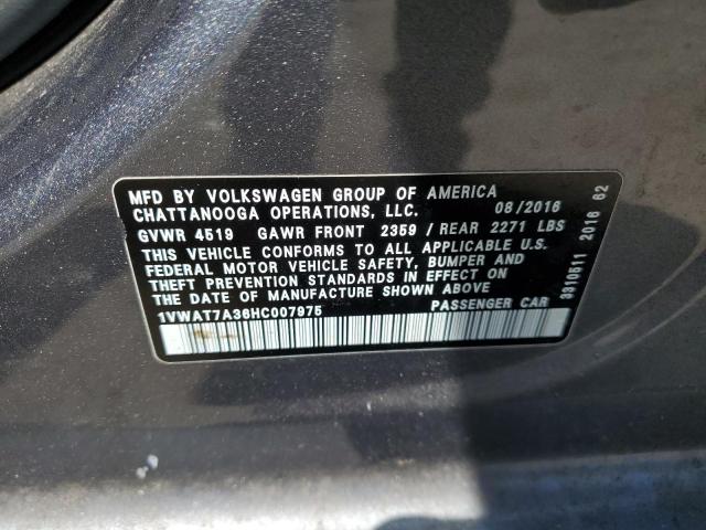 2017 VOLKSWAGEN PASSAT S - 1VWAT7A36HC007975