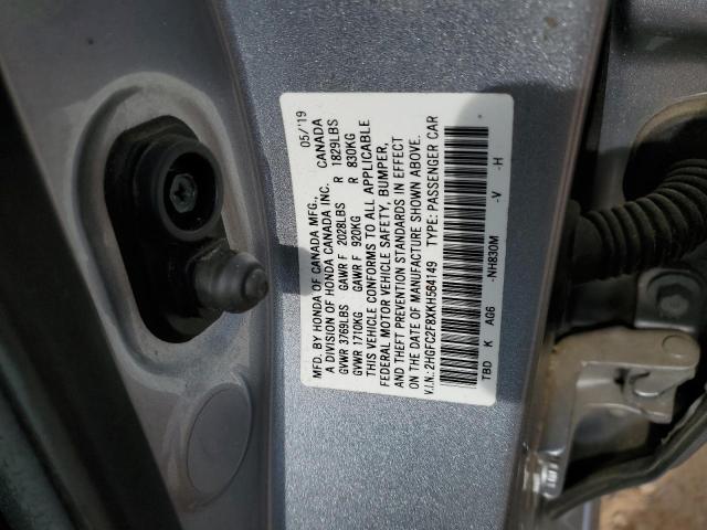 2019 HONDA CIVIC SPOR - 2HGFC2F8XKH564149