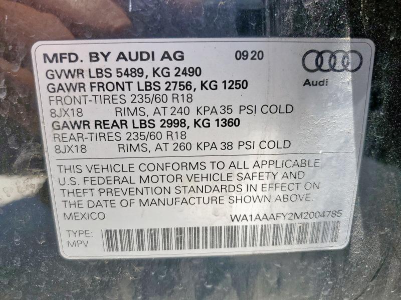 2021 AUDI Q5 PREMIUM - WA1AAAFY2M2004785