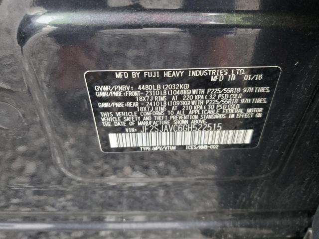 2016 SUBARU FORESTER 2 JF2SJAVC6GH522515