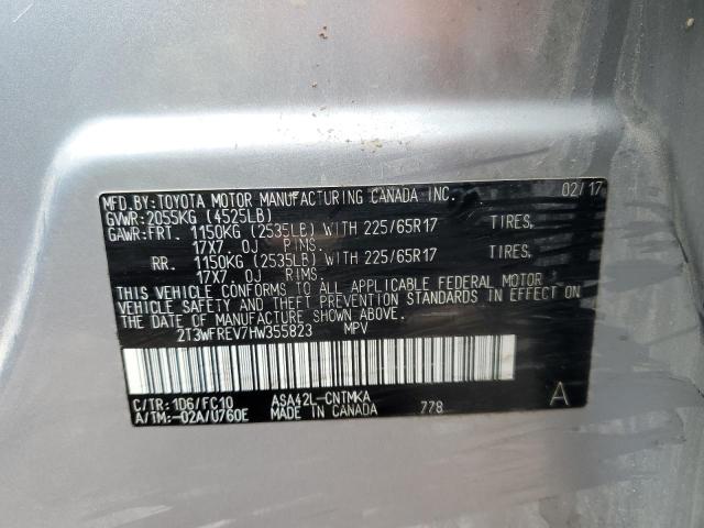 2017 TOYOTA RAV4 XLE - 2T3WFREV7HW355823