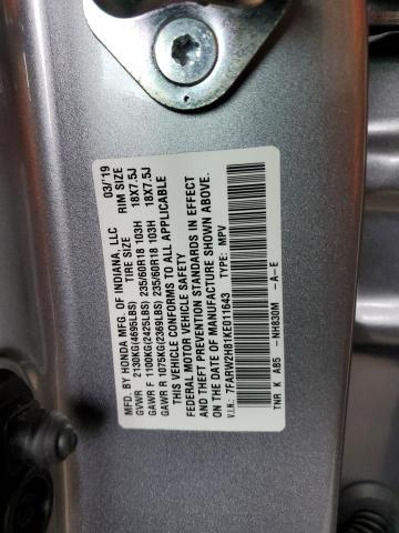 2019 HONDA CR-V EXL 7FARW2H81KE011643