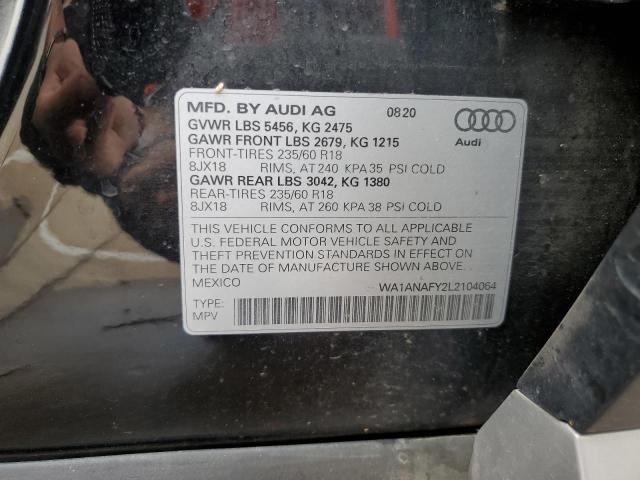 2020 AUDI Q5 PREMIUM WA1ANAFY2L2104064