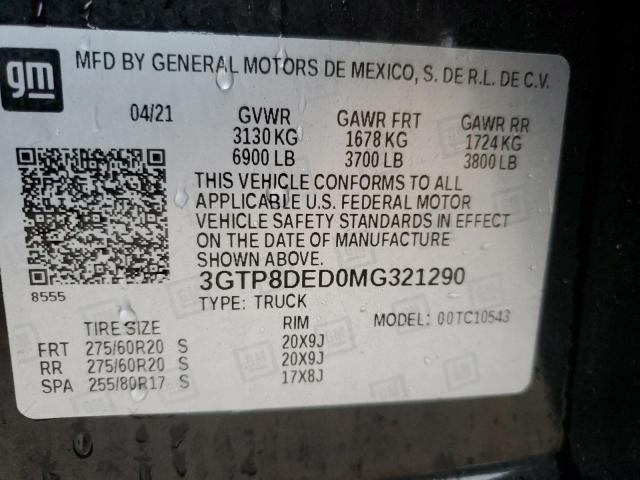2021 GMC SIERRA C15 - 3GTP8DED0MG321290