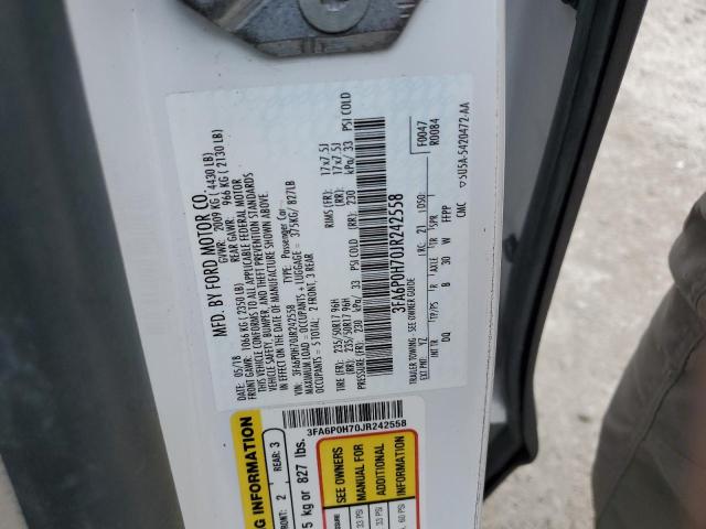 2018 FORD FUSION SE - 3FA6P0H70JR242558