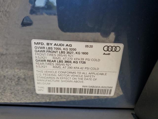 2020 AUDI E-TRON SPO WA13ABGE0LB032568