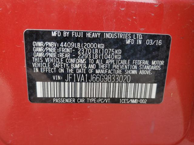 2016 SUBARU WRX LIMITE JF1VA1J66G9833020