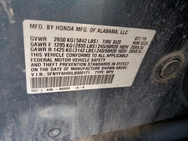 2020 HONDA PILOT ELIT - 5FNYF6H05LB000171
