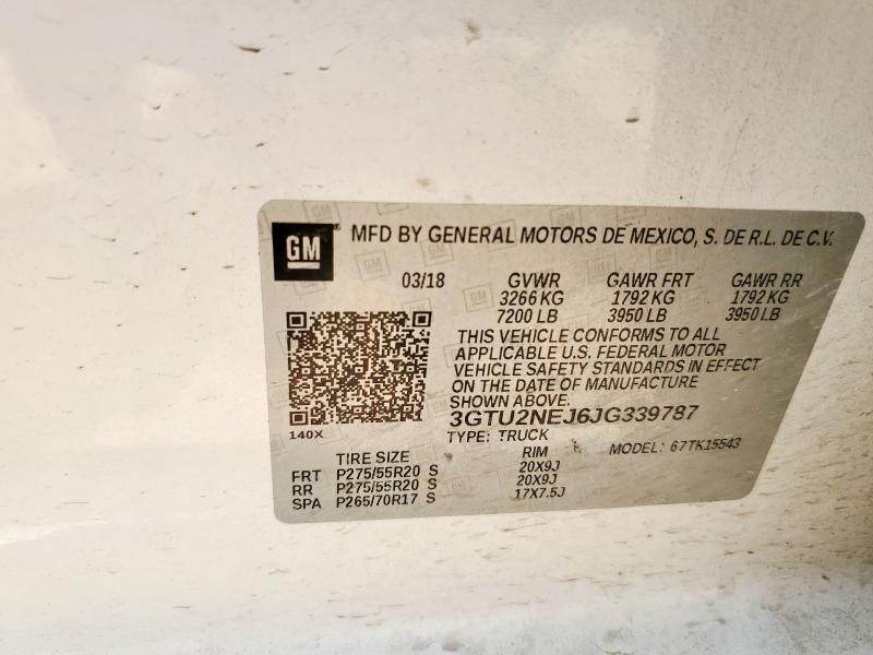 2018 GMC SIERRA K15 - 3GTU2NEJ6JG339787