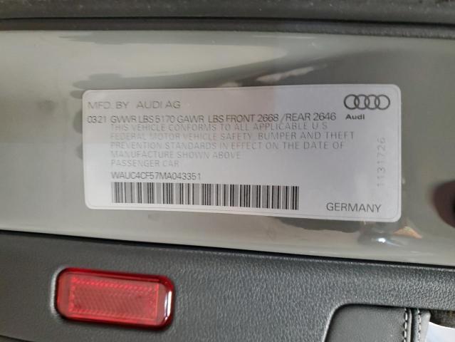 2021 AUDI S5 PREMIUM WAUC4CF57MA043351