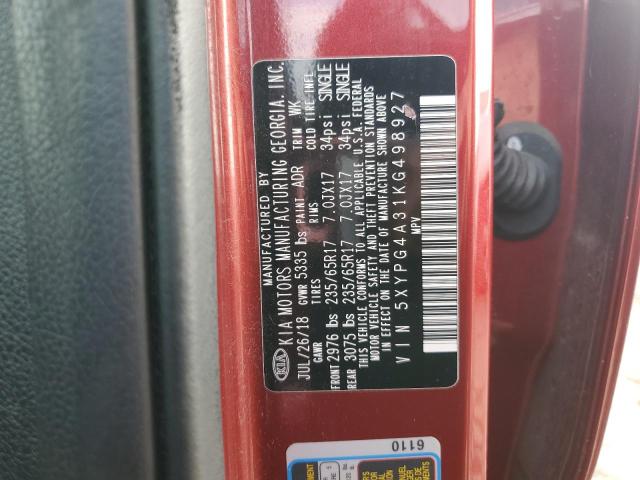 2019 KIA SORENTO L - 5XYPG4A31KG498927