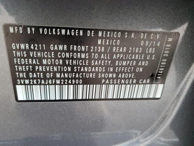 2015 VOLKSWAGEN JETTA BASE - 3VW2K7AJ6FM224900