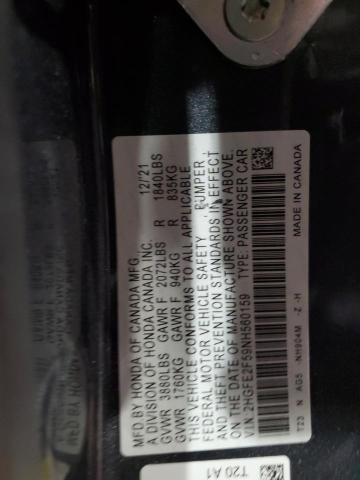 2022 HONDA CIVIC SPOR - 2HGFE2F59NH560159