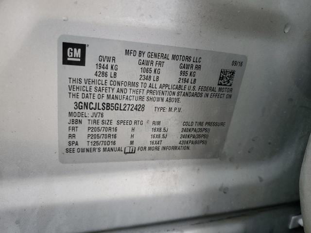 2016 CHEVROLET TRAX 1LT - 3GNCJLSB5GL272428